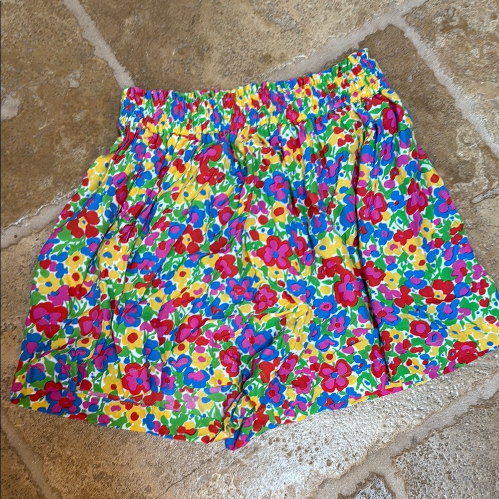 Faithfull the Brand Red and Yellow High Waist Shorts - small 4